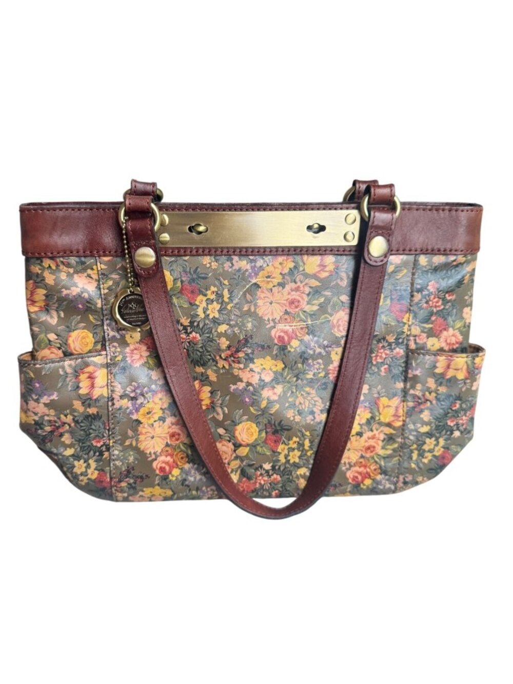 Patricia Nash New Vintage Botanical Floral Rayleigh Leather Tote Bag